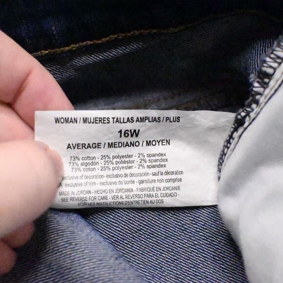 Gloria Vanderbilt Womens 16W 38x28.5 Blue High Rise Waist Amanda Jeans - Picture 5 of 8